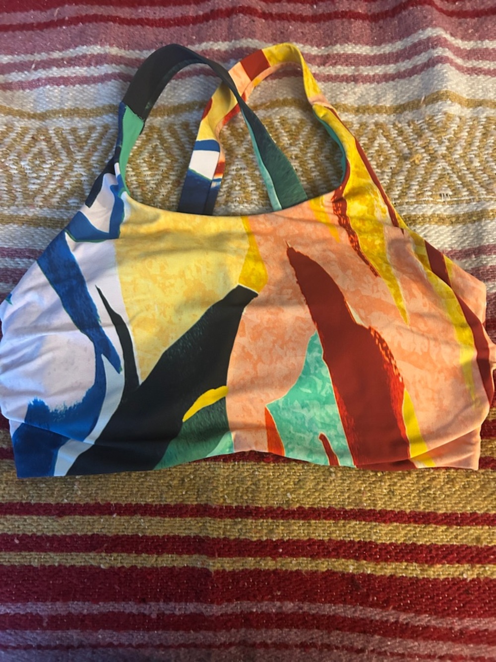 Colorful Abstract Print Sports Bra